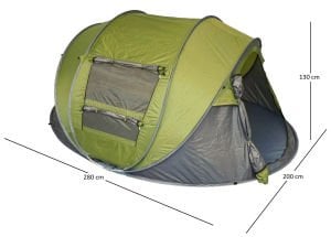 OTOMATİK KAMP ÇADIRI 4 KİŞİLİK - YEŞİL (3 MEVSİM)
