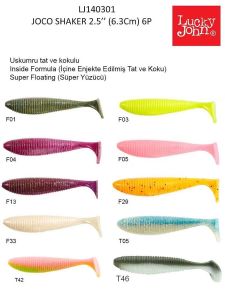 Lucky John Joco Shaker 2.5'' 6.35cm 6 Adet Silikon Yem