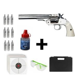 Asg Schofield 6 Silver  + Co2 Gas + 1500 Adet Çelik Bilye + Taşıma Çantası + Atış Gözlüğü
