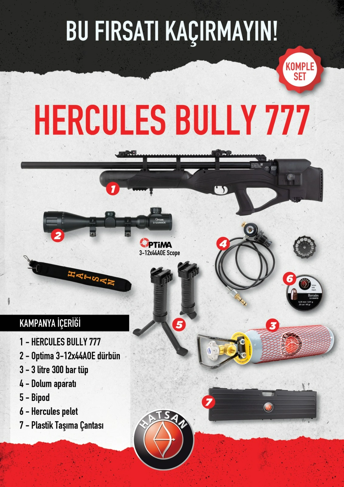 Hatsan Hercules Bully 777 QE PCP Kampanyalı Set