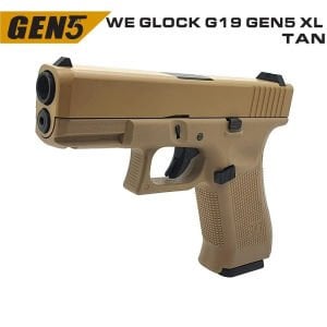 We G19XL Tan + Green Gas + 0.20gr BB + Taşıma Çantası + Atış Gözlüğü