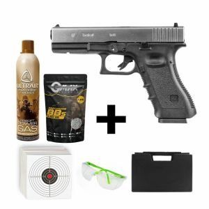 We Glock 17 Gen3 Silver + Green Gas + 0.20gr BB + Taşıma Çantası + Atış Gözlüğü