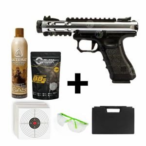 WE Galaxy Silver + Green Gas + 0.20gr BB + Taşıma Çantası + Atış Gözlüğü