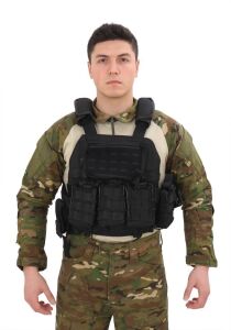 Single Sword Kasırga Tactical Balistik Plaka Takılabilen Açık Cepli Hücum Yeleği - Siyah