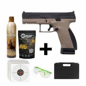 Asg Cz P-10C Siyah/FDE + Co2 Gas + 0.20gr BB + Taşıma Çantası + Atış Gözlüğü