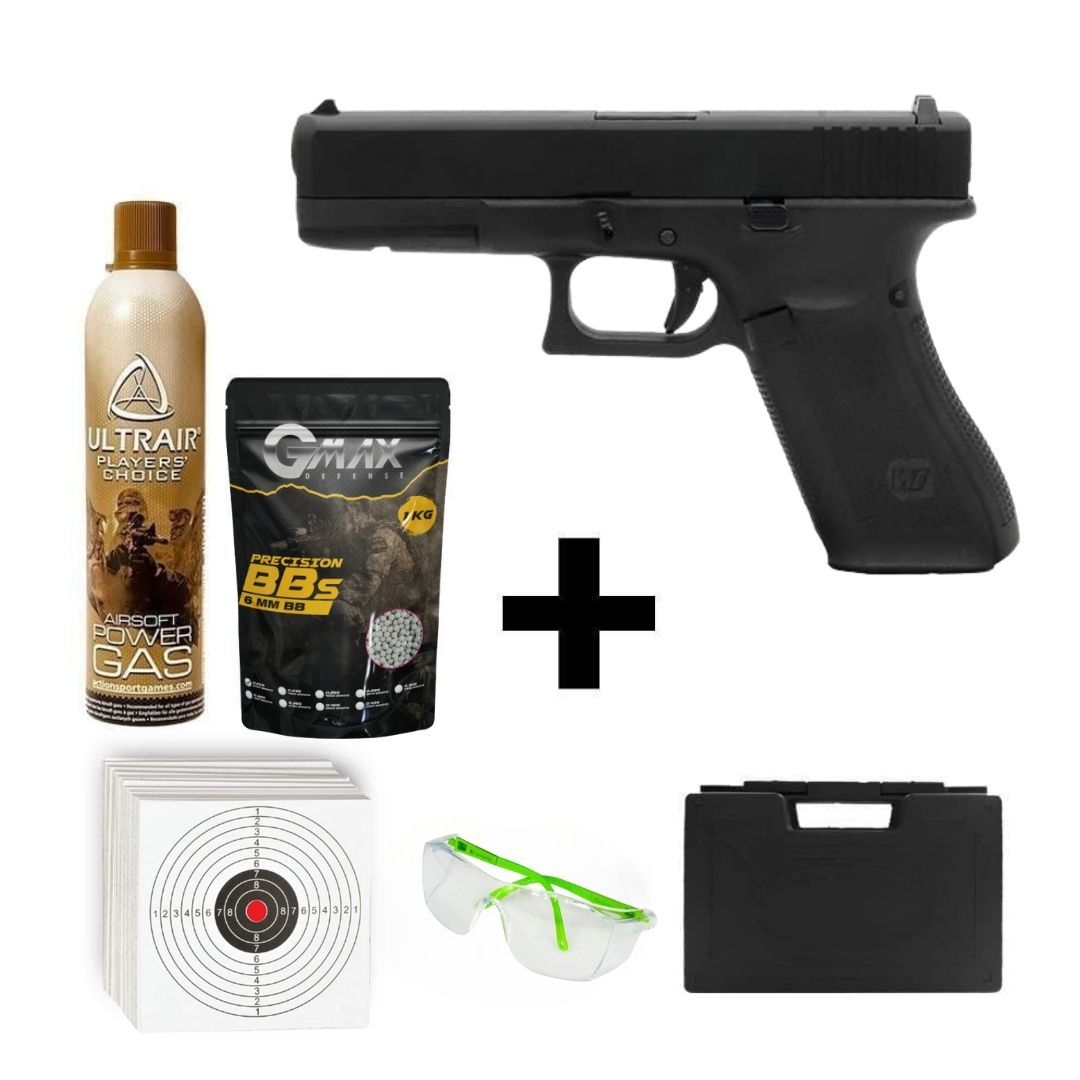 We Tech Double Barrel G17 + Green Gas + 0.20gr BB + Taşıma Çantası + Atış Gözlüğü