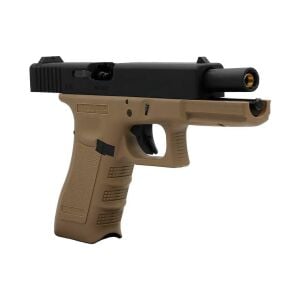 We Glock 17 Gen3 Tan + Green Gas + 0.20gr BB + Taşıma Çantası + Atış Gözlüğü