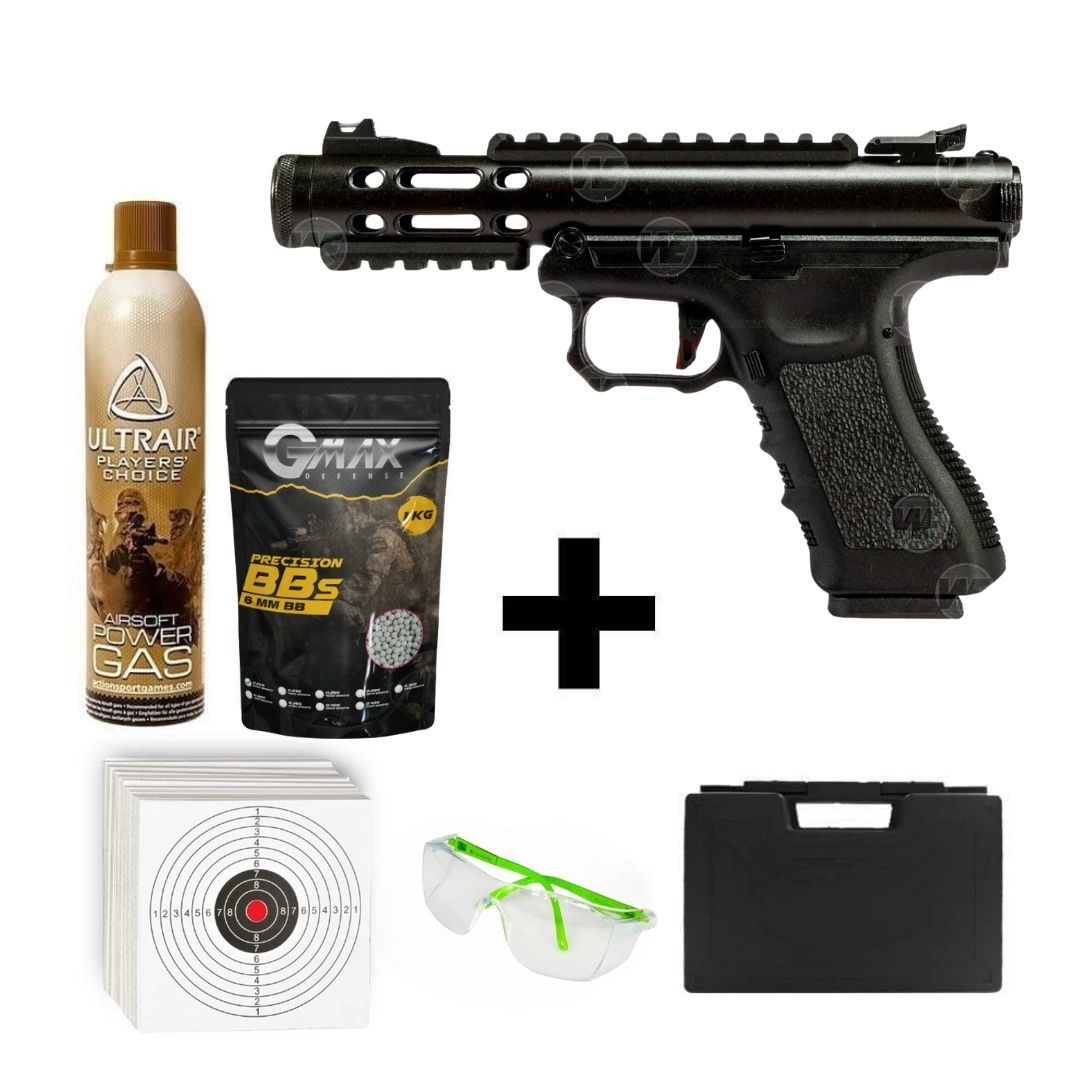We Galaxy Bk Glock/Ruger Hybırd + Green Gas + 0.20gr BB + Taşıma Çantası + Atış Gözlüğü