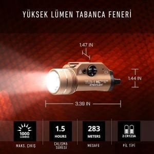 Streamlight TLR-1 HL 1000 Lümen Taktiksel Tabanca Feneri (Flat Dark Earth Brown)
