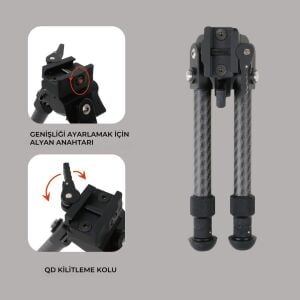 Tacband CarbonStrıke Rapıdstalk 8-11'' Bipod Ayak