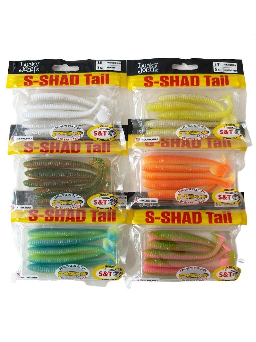 Lucky John S-Shad Tail 3.8'' 9.65cm 5P Silikon Yem