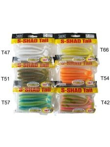Lucky John S-Shad Tail 3.8'' 9.65cm 5P Silikon Yem