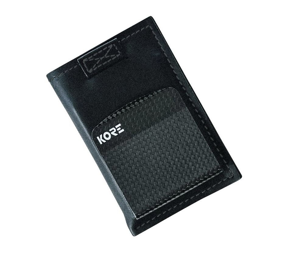 KORE İnce Deri Cüzdan + Carbon Fiber Para Klipsi