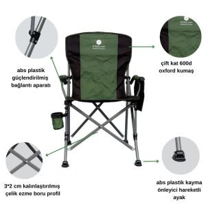 Windcamp Katlanır Kamp Sandalyesi Lüx - Yeşil