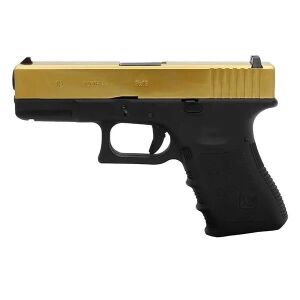 We Glock 19 Gen3 Titanium Gold + Green Gas + 0.20gr BB + Taşıma Çantası + Atış Gözlüğü