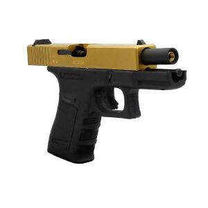 We Glock 19 Gen3 Titanium Gold + Green Gas + 0.20gr BB + Taşıma Çantası + Atış Gözlüğü