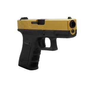We Glock 19 Gen3 Titanium Gold + Green Gas + 0.20gr BB + Taşıma Çantası + Atış Gözlüğü