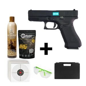 We Glock 19X Gen5 Siyah + Green Gas + 0.20gr BB + Taşıma Çantası + Atış Gözlüğü