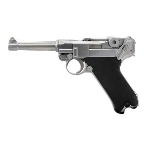 We Luger Parabellum P08 Silver + Green Gas + 0.20gr BB + Taşıma Çantası + Atış Gözlüğü