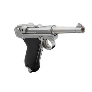 We Luger Parabellum P08 Silver + Green Gas + 0.20gr BB + Taşıma Çantası + Atış Gözlüğü