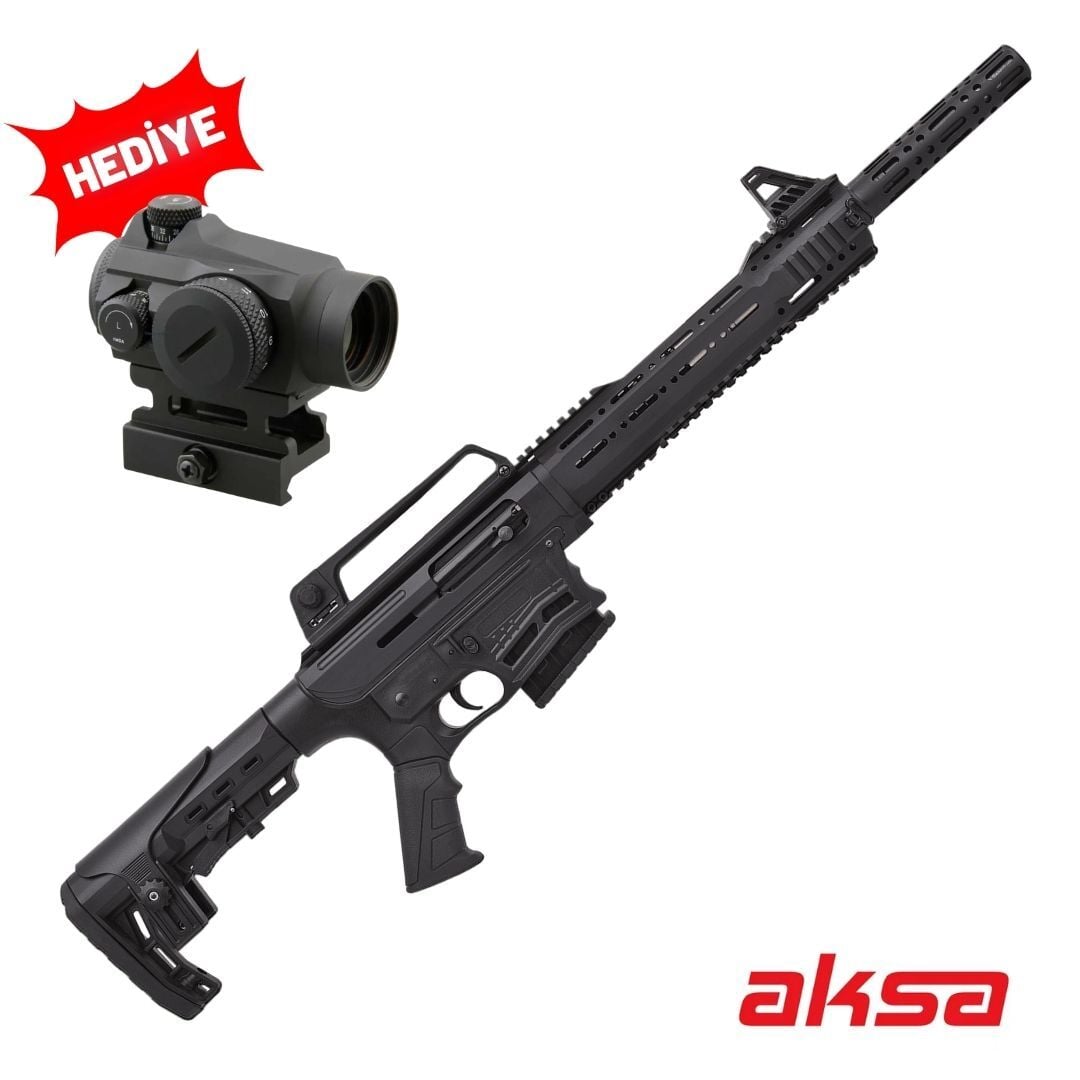 Aksa Arms CF-12 Siyah Şarjörlü Otomatik Av Tüfeği Red Dot Hediyeli