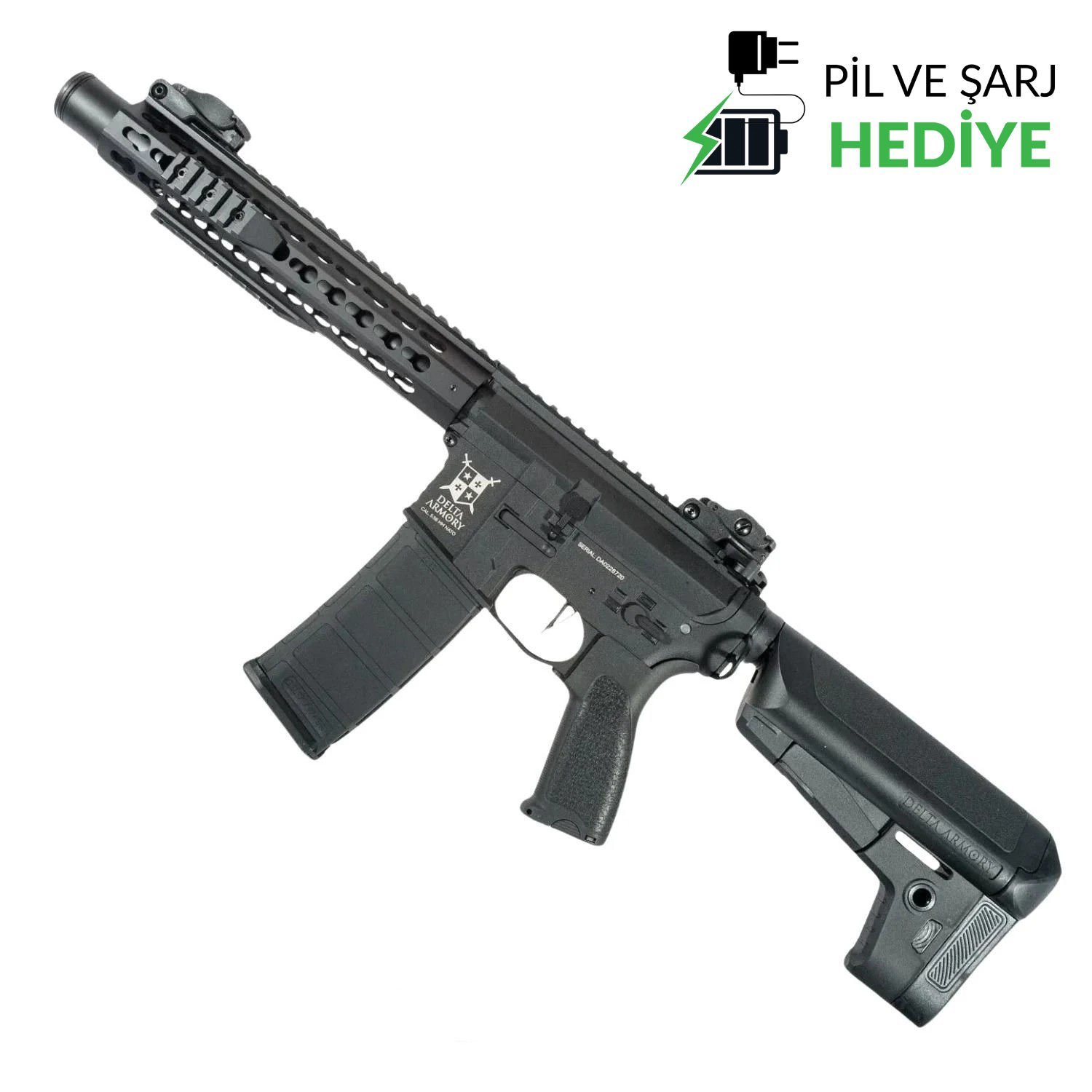 Delta Armory AR15 KeyMod 10” BRAVO PIL SARJ SET Airsoft Tüfek / Siyah DA-B06