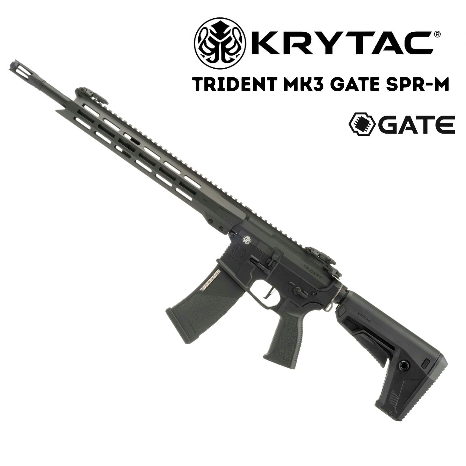 KRYTAC Trident MK3 GATE SPR-M SIYAH (M-LOK) AEG Airsoft Tüfek
