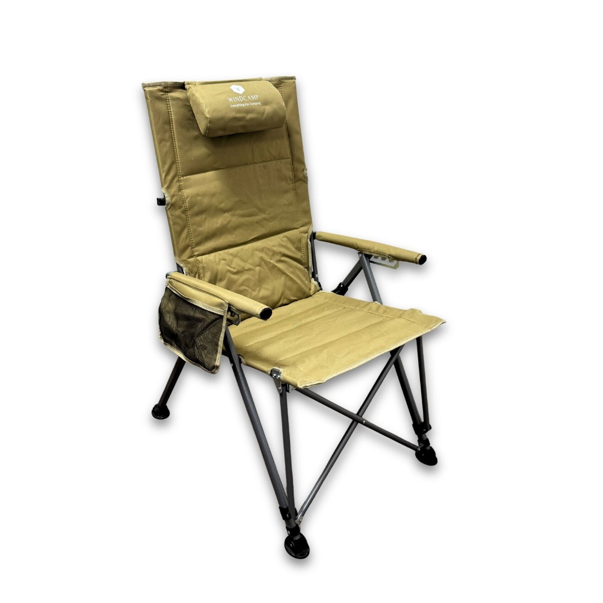 Windcamp Katlanır Kamp Sandalyesi Premium - Sırt Ayarlanabilir - Bej