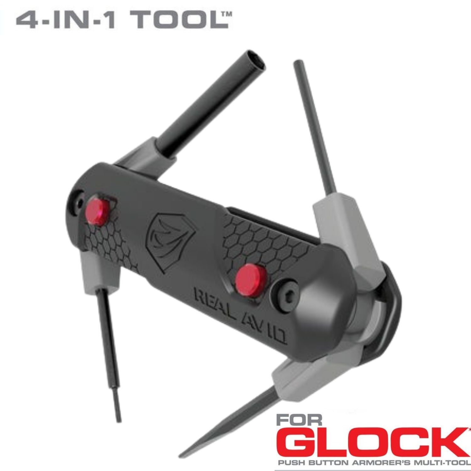REAL AVID 4-In-1 Tool™ For Glock* Push Buton specific tools.