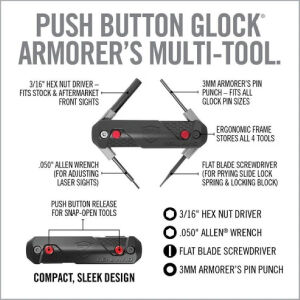 REAL AVID 4-In-1 Tool™ For Glock* Push Buton specific tools.