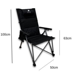 Windcamp Katlanır Kamp Sandalyesi Premium - Sırt Ayarlanabilir - Siyah