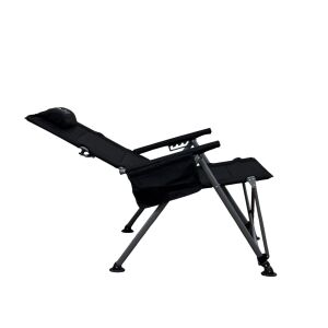 Windcamp Katlanır Kamp Sandalyesi Premium - Sırt Ayarlanabilir - Siyah