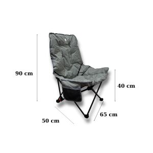 Windcamp Katlanır Kamp Sandalyesi (Bel Korunaklı) - Gri