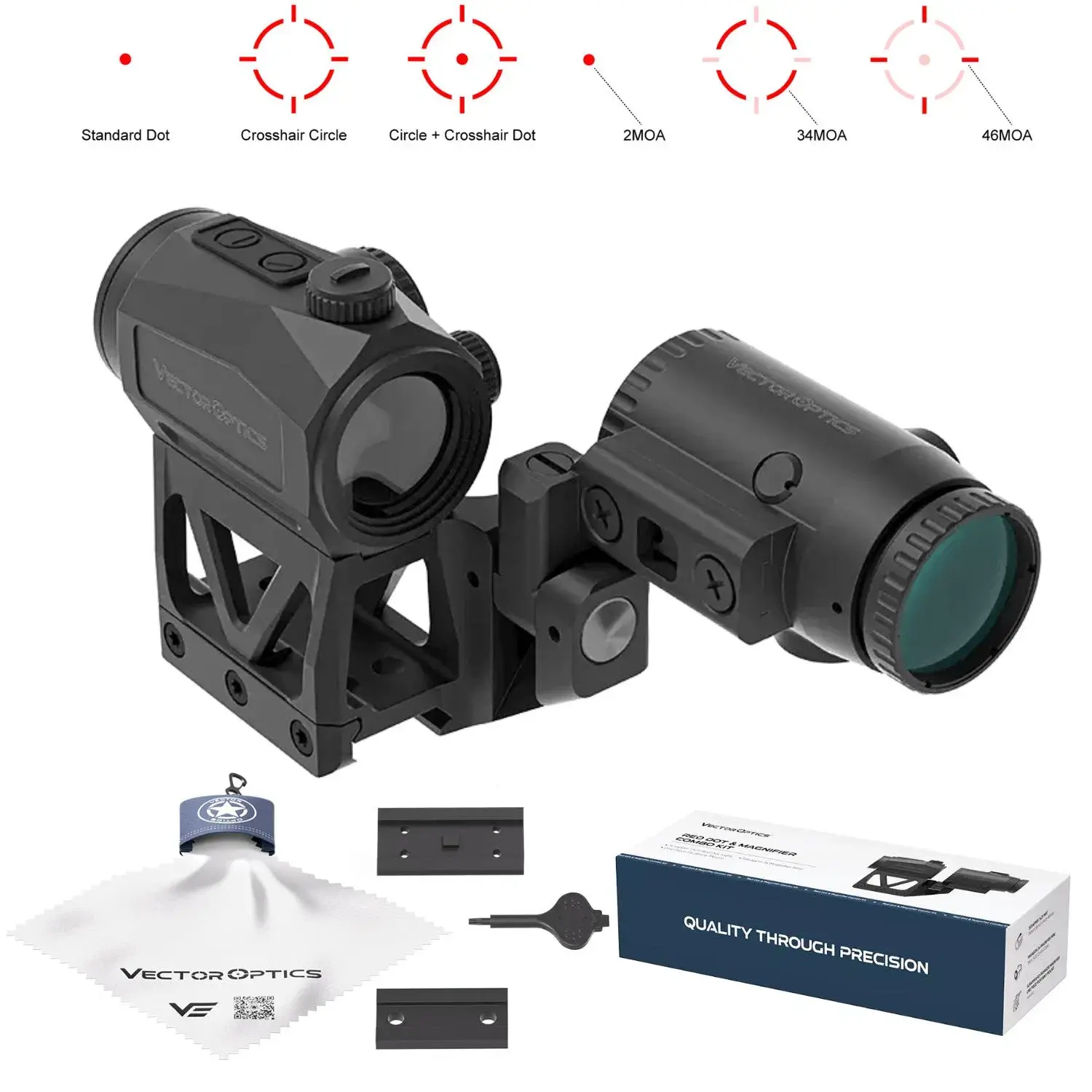 Vector Optics Scrapper 1x25 MRT Red Dot & Paragon 3x Magnifier Entegre Tek Parça Picatinny Montaj SET