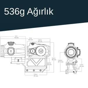 Vector Optics Combo Kit | Maverick Mini Red Dot Nişangah & 3x Magnifier & Entegre Tek Parça Montaj