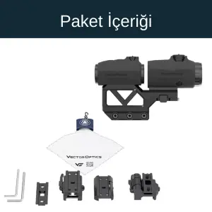 Vector Optics Combo Kit | Maverick Mini Red Dot Nişangah & 3x Magnifier & Entegre Tek Parça Montaj