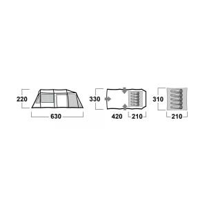 HUSKY Caravan 17 5 Kişilik Çadır (Yeşil)