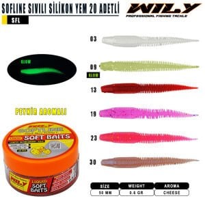 Wily Softline 50 mm 20 Adetli Sıvılı Silikon Yem