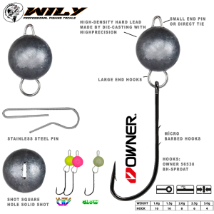 Wily Jig Head Mafsallı Owner İğneli - Limon - 1 gr