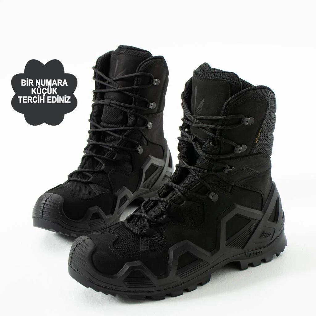 Single Sword Hakiki Deri Su Geçirmez Erkek&Kadın Taktik Askeri Bot 43 - Siyah