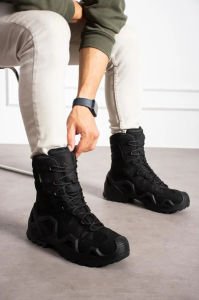 Single Sword Hakiki Deri Su Geçirmez Erkek&Kadın Taktik Askeri Bot 43 - Siyah