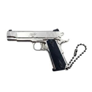 Colt 1911 Nikel Tabanca Gerçekçi Sökülebilir ve Kurulabilir Metal Anahtarlık