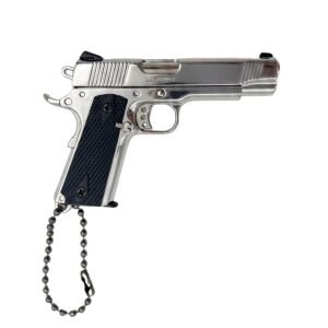 Colt 1911 Nikel Tabanca Gerçekçi Sökülebilir ve Kurulabilir Metal Anahtarlık