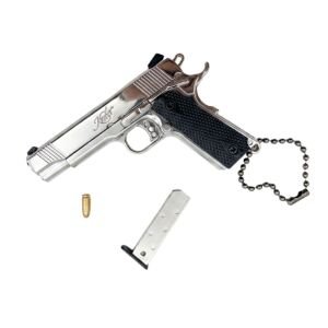 Colt 1911 Nikel Tabanca Gerçekçi Sökülebilir ve Kurulabilir Metal Anahtarlık
