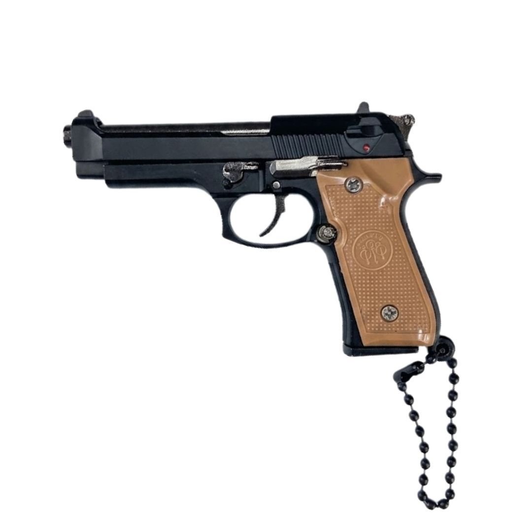 Beretta F92 Siyah Tabanca Gerçekçi Kurulabilir Metal Anahtarlık