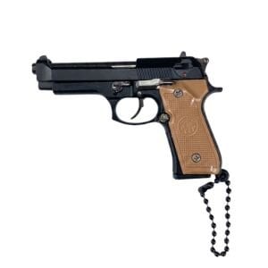 Beretta F92 Siyah Tabanca Gerçekçi Kurulabilir Metal Anahtarlık