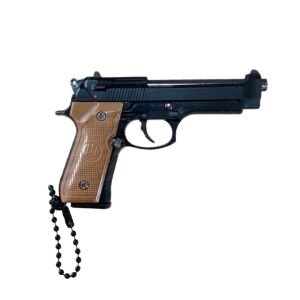 Beretta F92 Siyah Tabanca Gerçekçi Kurulabilir Metal Anahtarlık