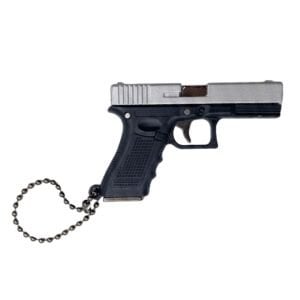 Glock 17 Nikel Tabanca Gerçekçi Sökülebilir ve Kurulabilir Metal Anahtarlık