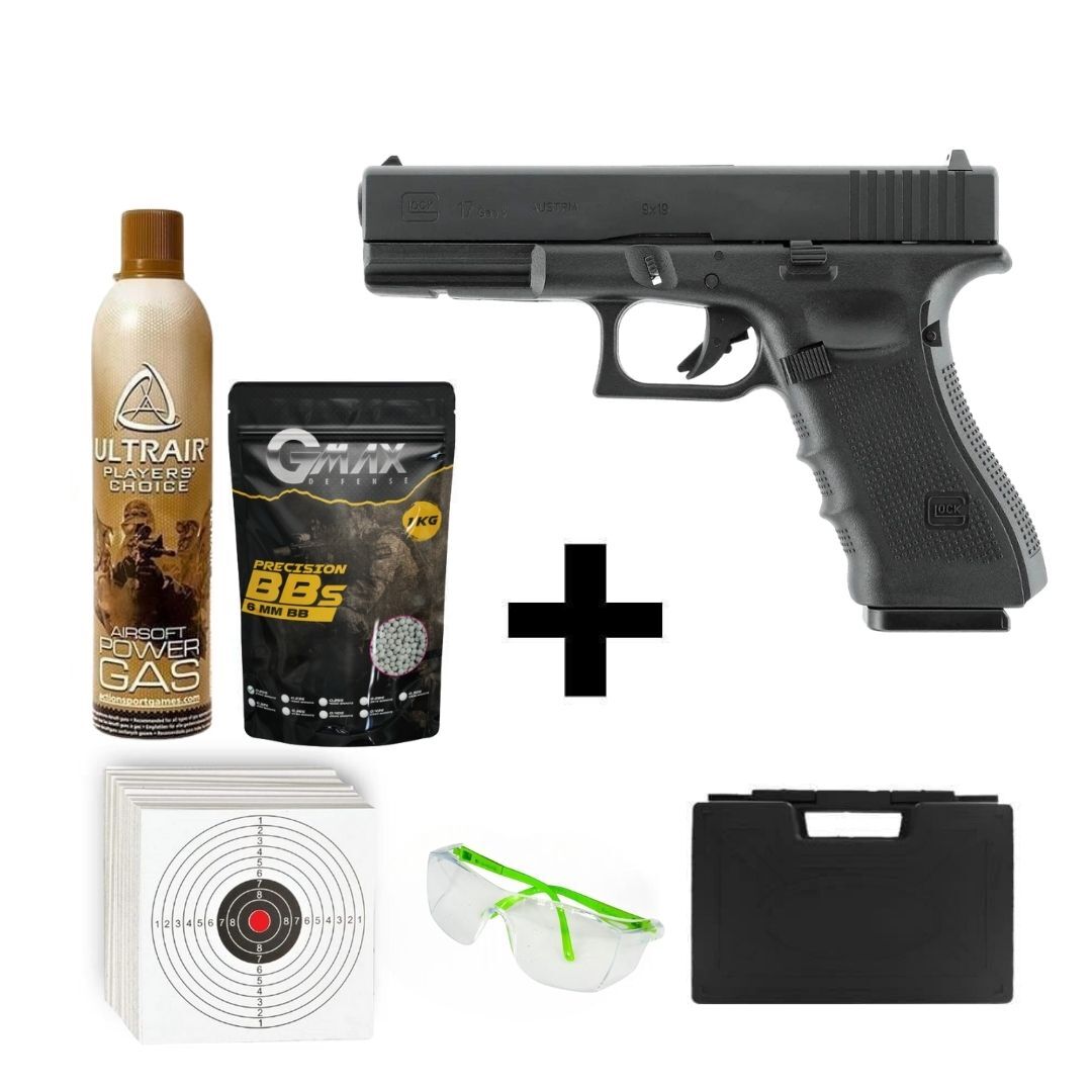 UMAREX Glock 17 Gen4 + Green Gas + 1 Kg BB + Taşıma Çantası + Atış Gözlüğü