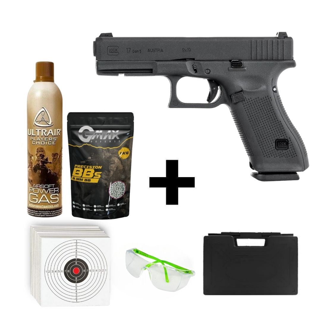 Umarex Glock 17 Gen5 + Green Gas + 1 Kg BB + Taşıma Çantası + Atış Gözlüğü